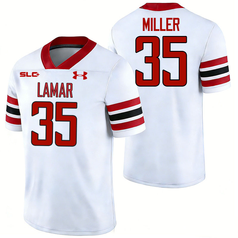 Lamar Cardinals #35 C.J. Miller College Football Jerseys,Uniforms-White
